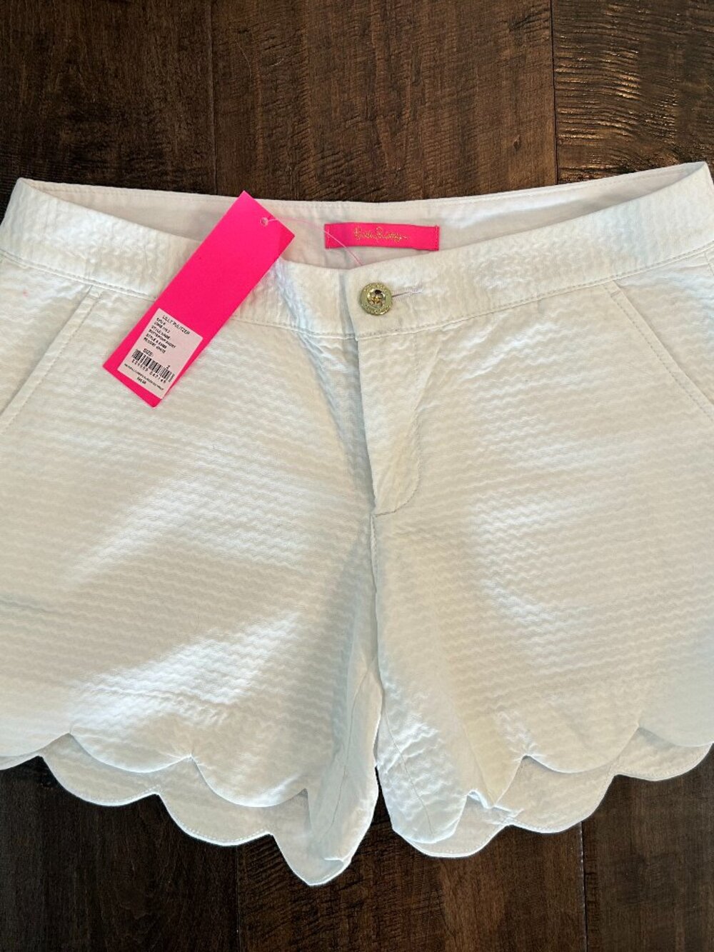 NWT LILLY PULITZER 5" Buttercup Stretch Shorts Resort White Scallop Size 2